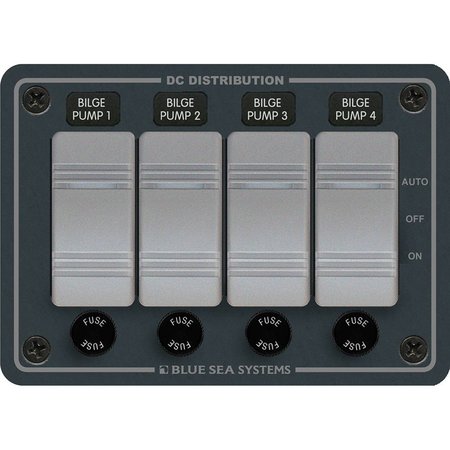 BLUE SEA SYSTEMS Blue Sea Contura 4 Bilge Pump Control Panel 8666
